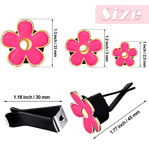 6 Pcs Daisy Vent Clips for Car (Red, / Pack of 6 (2.5 cm, 3 cm, 3.3 cm))