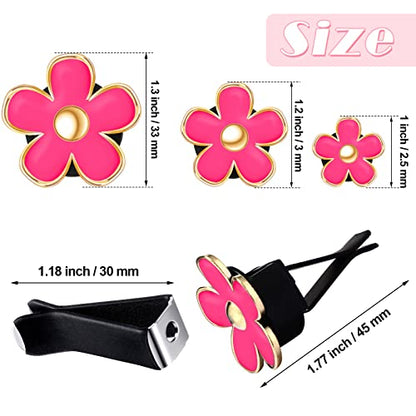 6 Pcs Daisy Vent Clips for Car (Red, / Pack of 6 (2.5 cm, 3 cm, 3.3 cm))