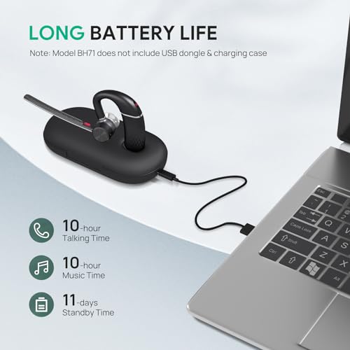 Bluetooth Headset BH71 (BH71（Carrying Case,Without Dongle） / Black)