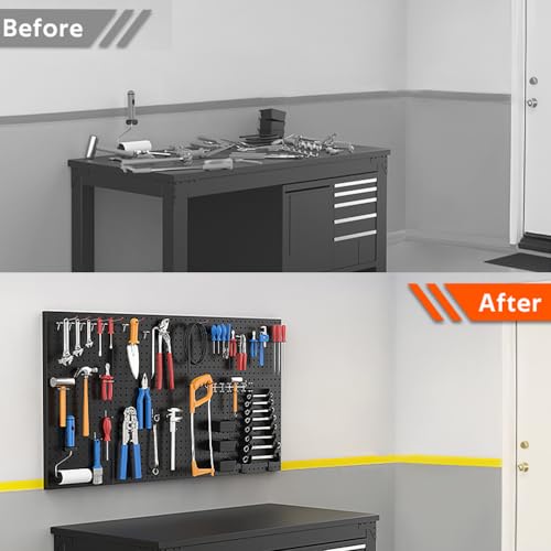 Metal Pegboard Wall Panels (Black / 4PC)