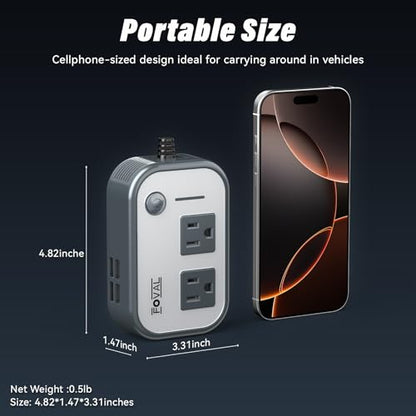 200W Car Power Inverter (Grey)