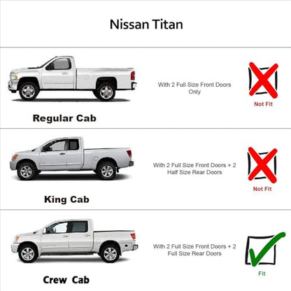 4pcs UV Protect Rain Guards for 2004 (2004-2015 Nissan Titan Crew Cab)