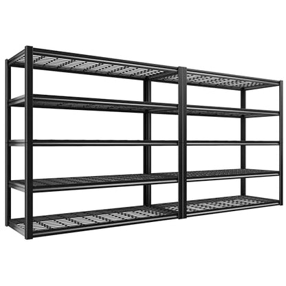 48.2''W Garage Shelving Heavy Duty Metal Shelving 3000LBS Storage Shelves Adjustable Metal Shelves Industrial 5 Tier Garage Shelf for Basement Pantry Warehouse Supermarket (24.2"D x 48.2"W x 72.2"H)