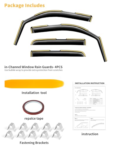 Window Visors Rain Guards for Dodge RAM 1500 Crew Cab 2019 (Fit for 2019-2026 Dodge Ram 1500 Crew Cab)