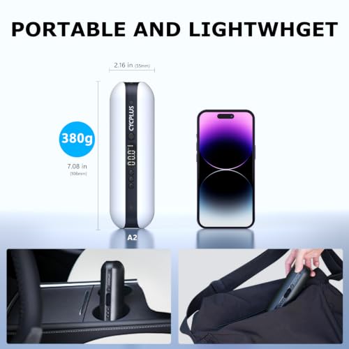 Portable Electric Tire Inflator Bike Pump (White)