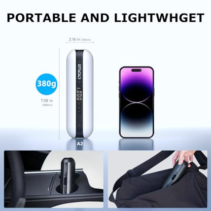 Portable Electric Tire Inflator Bike Pump (White)