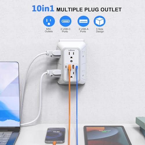 Outlet Extender Surge Protector (White)