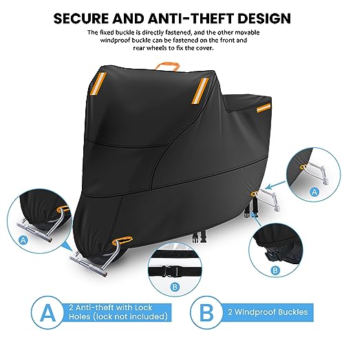 300D Motorcycle Cover (300D Orange / 2XL (86 x 37 x 50 inch))