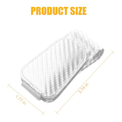 2PCS Sunglasses Holders for Car Sun Visor (2 Pack / White/Carbon Fiber)