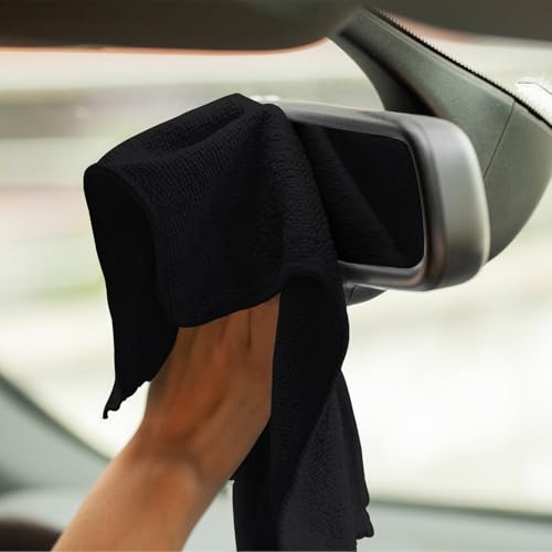 Microfiber Cleaning Cloths (Pack of 12 - 12x12 Inches / Black)
