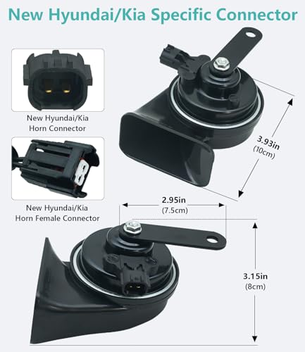 126dB Horn Kit Compatible with Hyundai and Kia (Hyundai/Kia - New Style Connector)
