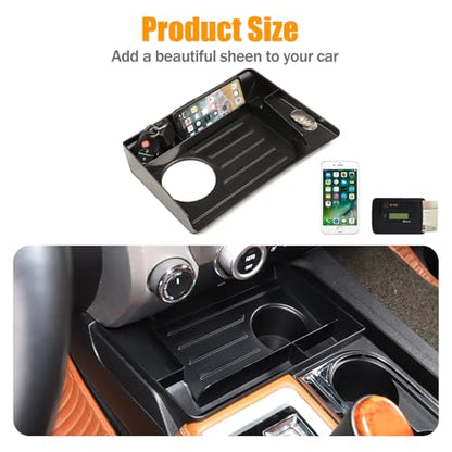 Center Console Organizer Tray ABS Black Multifunction Storage Box Fit for Toyota Tundra 2014