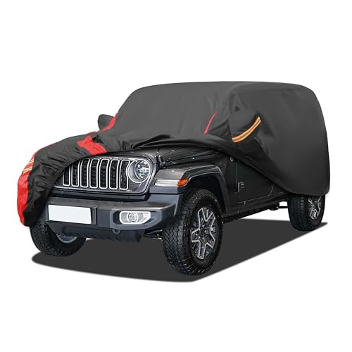 All Weather Waterproof Car Cover for Jeep Wrangler 4 (S2 Fit Wrangler 4 Door / 3 SUV Car Cover)