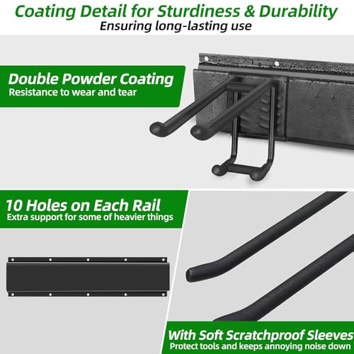 48 in Garage Tool Organizer Wall Mount (48 inch Double-Layer 6-Hook)