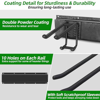 48 in Garage Tool Organizer Wall Mount (48 inch Double-Layer 6-Hook)