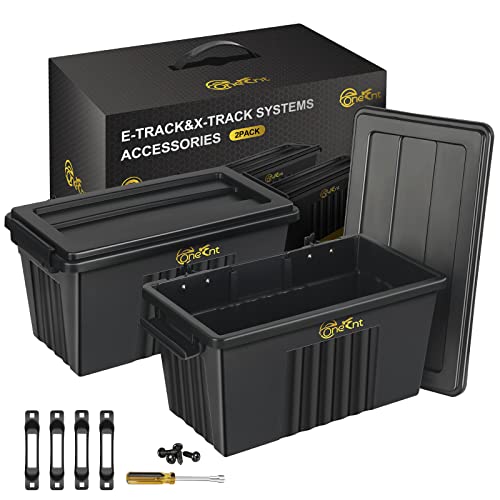 2-Pack E-Track Basket Storage Bins, 14.5 Inche Long, 200 lbs Capacity