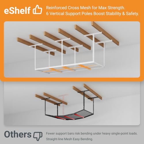 3x8ft Overhead Ceiling Garage Storage Rack (White / 3x8ft)