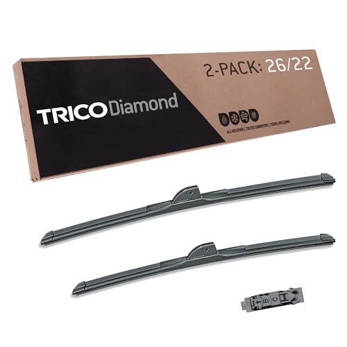 Diamond 26" + 22" Super Premium Automotive Replacement Windshield Wiper Blades (26" + 22" Pair Pack / Ultimate)