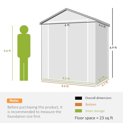6' x 4.5' Outdoor Storage Shed Waterproof Resin with Floor Gray (6' x 4.5')
