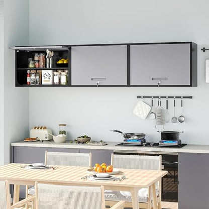 Metal Wall Cabinet with Locking Door and Shelf (21.65"H / Black Grey)