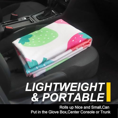 Back Seat Cover for Car Trucks Van SUV Jeep (Rear Bench Seat Towel / Strawberry)