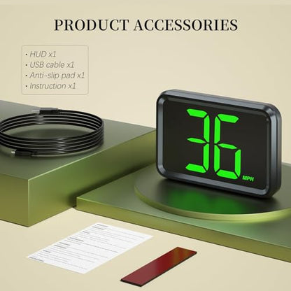 GPS Digital Speed Meter with MPH (X1-green-new)