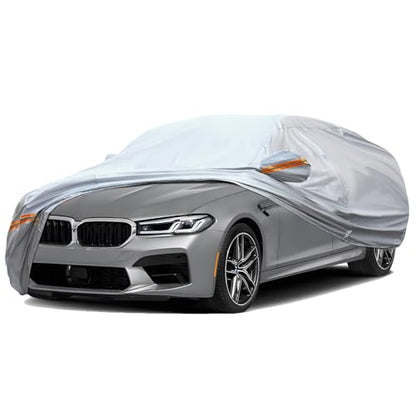 6 Layers Full Car Cover for Sedan (Orange reflective strip / Sedan-L ( Fit for Sedan 188"- 198" ))