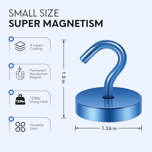 Magnetic Hooks Steel Tube Design for Cruise (Navyblue / 130lb Magnetic Hooks)