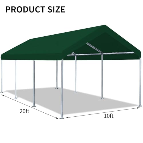 10'x20' Carport Canopy Replacement Cover Green (Green / 10'x20')