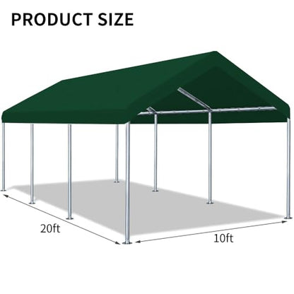 10'x20' Carport Canopy Replacement Cover Green (Green / 10'x20')