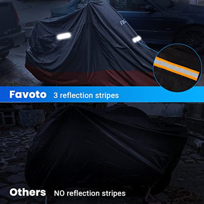 Motorcycle Cover Waterproof Outdoor Motorcycle Cover Heavy Duty (Red / 104")