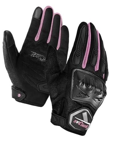 Summer Motorcycle Gloves for Men and Women Touchscreen Biker Gloves (Large / 016-Pink)