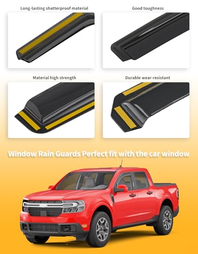 in Channel Window Visors Rain Guards for Ford Maverick 2022 (Fit for 2022-2026 Ford Maverick)