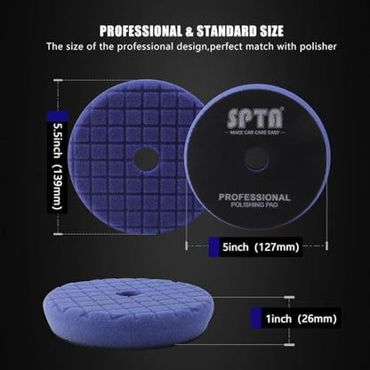 PRO Buffing Polishing Pads (5 Inch (125mm) / 3Pcs 5 Inch Buffing Sponge Pads)