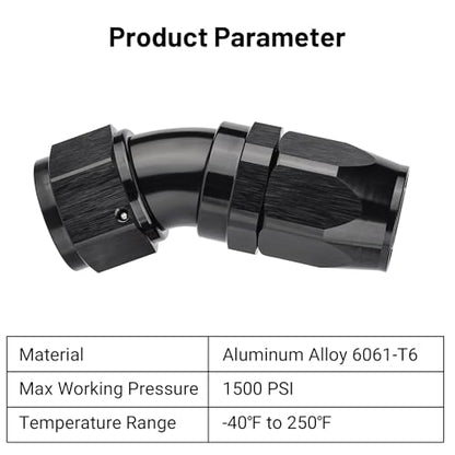 12AN 30 Degree One Piece Full Flow Hose End Fitting Swivel for CPE Braided Hose (12AN / 30 Degree)