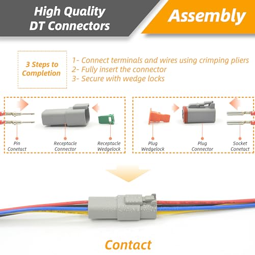 4 Sets 4 Pin DT Waterproof Connector Kit (4PIN 4SET)