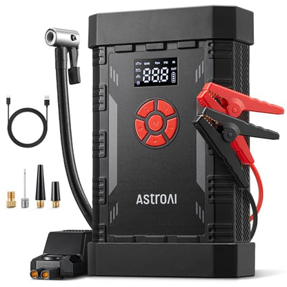 A30 4000A Portable Jump Starter with Air Compressor (4000A-Red)