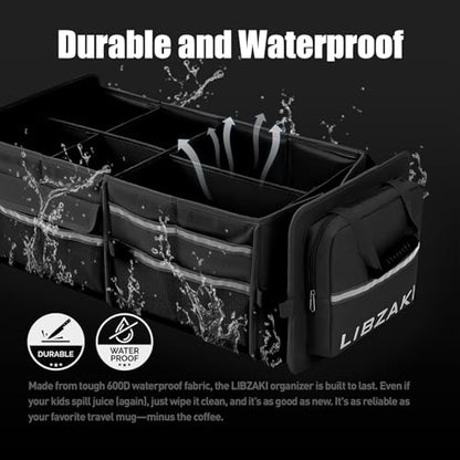 LIBZAKI Oversize 4 in 1 Car Trunk Storage Organizer (Oversize / Black)