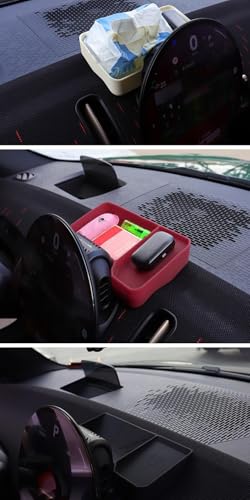 Car Center Console Organizer Tray Mat Scratch (Burgundy / Behind the Screen)