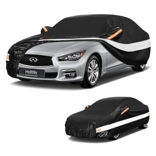 10 Layers Sedan Car Cover Custom Fit for Infiniti Q50 (Black Gray / Custom Fit for INFINITI Q50)