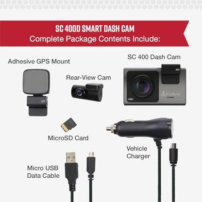 Smart Dash Cam + Rear Cam (4K Front and Rear View)
