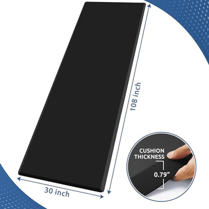0.8" Thick Kitchen Mat Cushioned Anti Fatigue Rug Comfort Floor Mats (Black / 108"L x 30"W x 0.8"Th)
