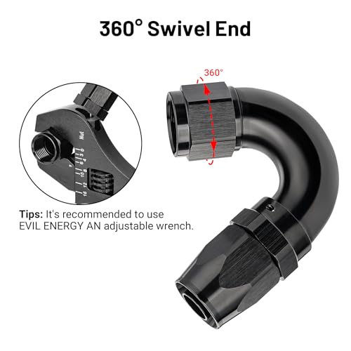 10AN 150 Degree One Piece Full Flow Hose End Fitting Swivel for CPE Braided Hose (10AN / 150 Degree)