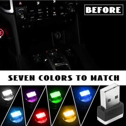 7PCS USB LED Car Interior Atmosphere Lamp (colorful)