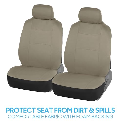 PolyPro Car Seat Covers Full Set in Solid Beige (Solid Beige)