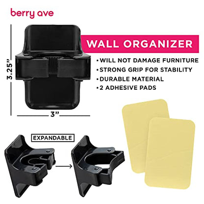 Combo 5 Slot Broom Holder w (1 Pack w/ Small Broom Holder / Black)