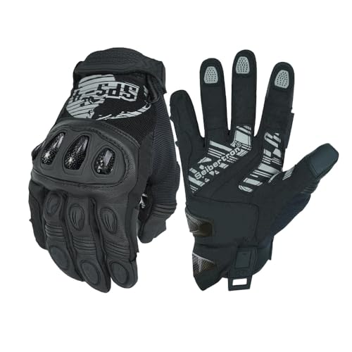 SPS 4 Winter Unisex Touchscreen Road Racing Motorcycle MTB Sports Gloves Also fit BMX MX ATV Mountain Bike Bicycle Cycling Off (Black Sps-4 / L Adult)