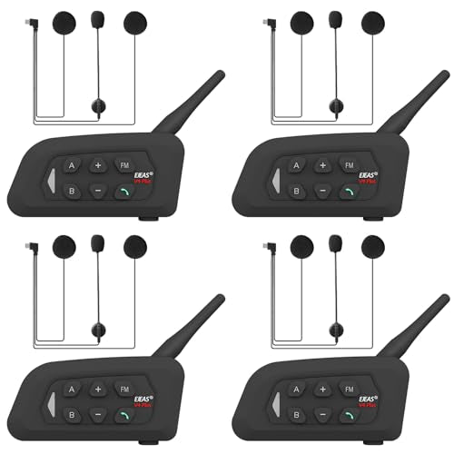 V4 Plus Motorcycle Bluetooth Helmet Intercom Headset (V4Plus 4Pack)
