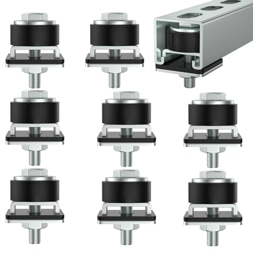 Anti Skid designTrolley Roller Wheels Limit Trolley Assembly Positioning for Unistrut Strut Channel with 1 (Anti-slip design Pack of 8)