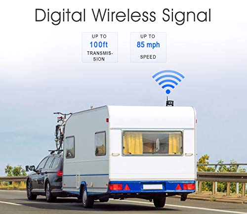 Wireless Backup Camera System Kit for Rv (Black+Silver / 7-inch + 1 Wireless Camera)